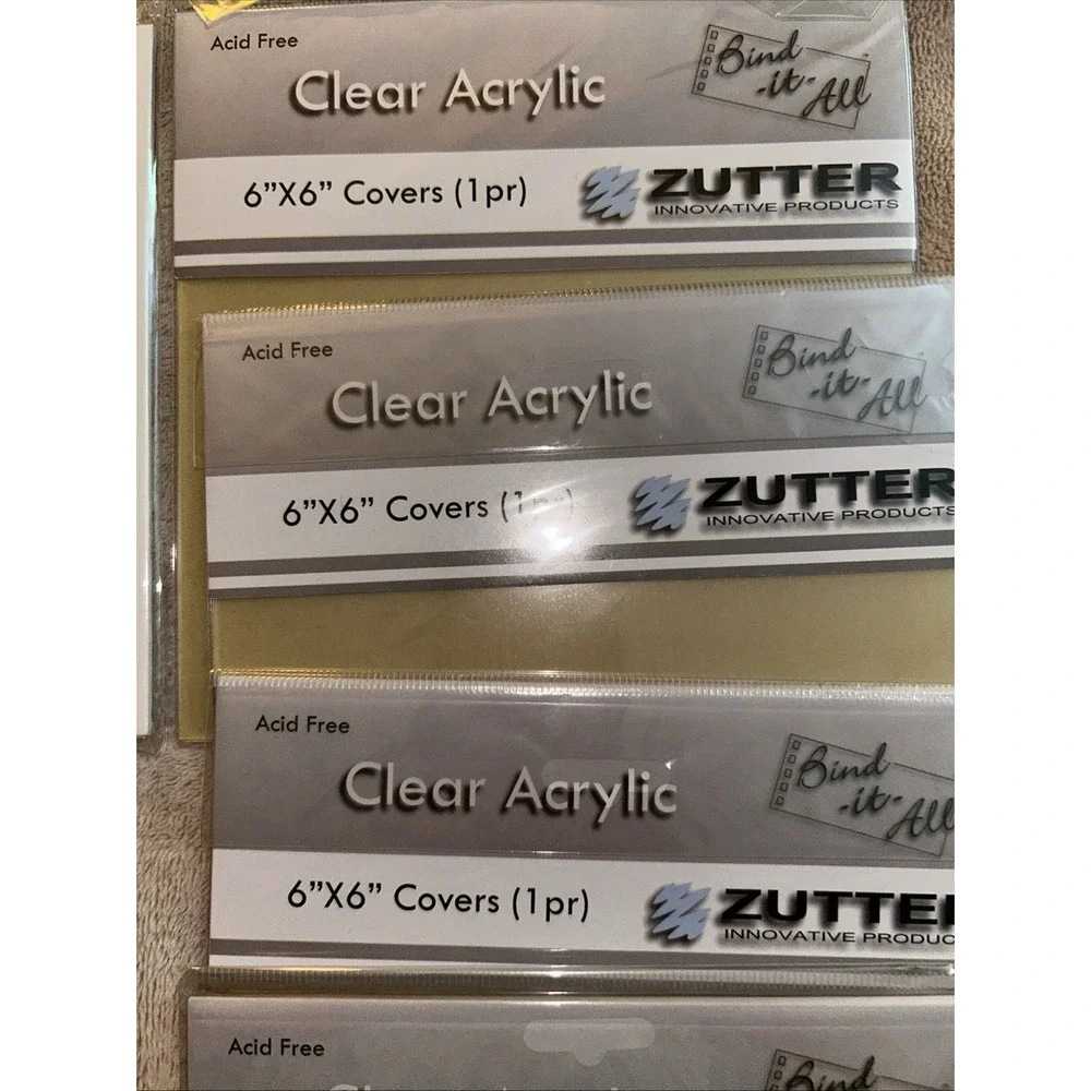 Zutter Bind It All Lot Acrylic & Kraft Board Covers With Acid Free Pages 6x6